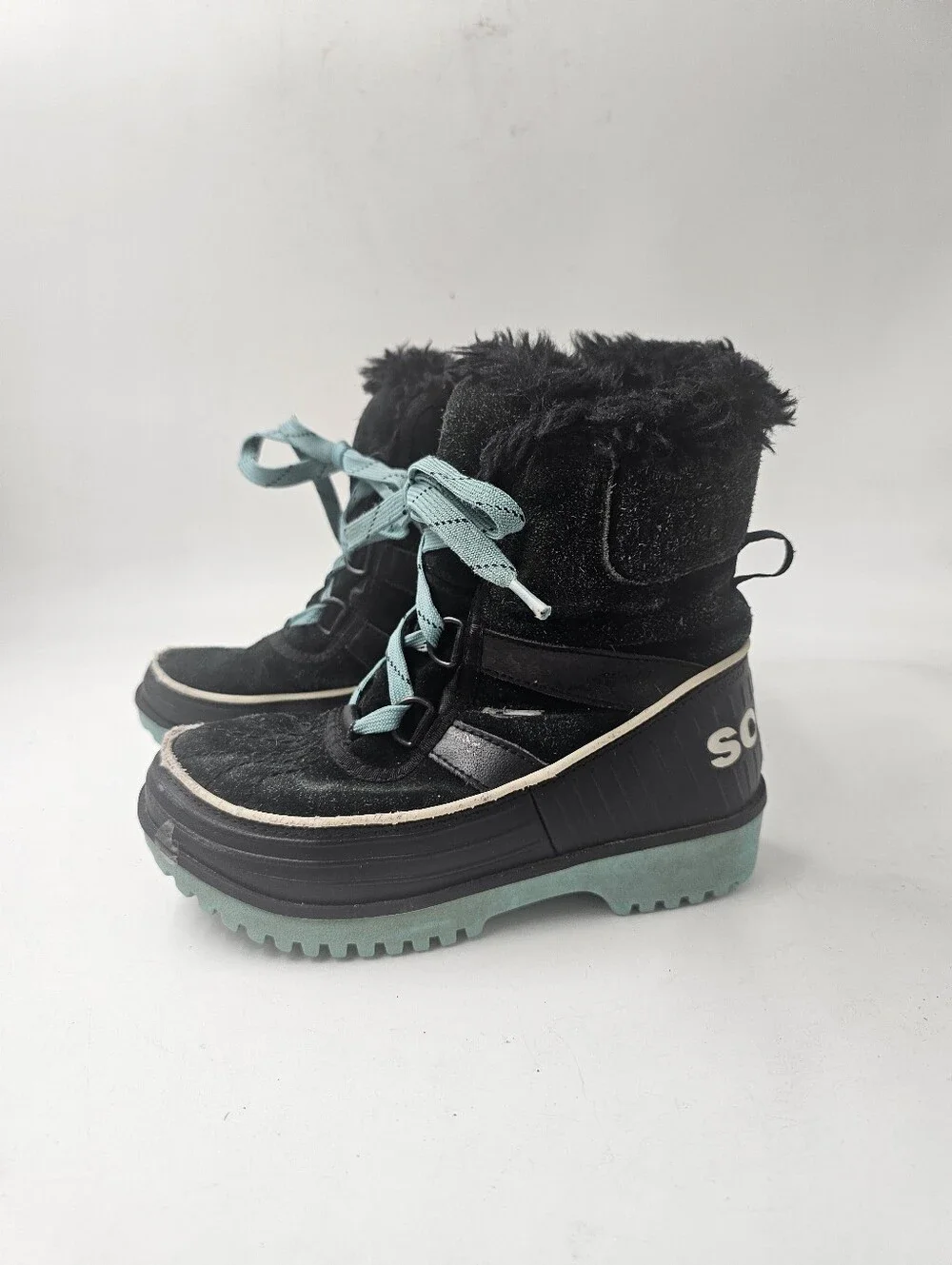 Sorel Youth Tivoli II Waterproof Snow Boots Black Mint Size 1 Winter Winter Gear